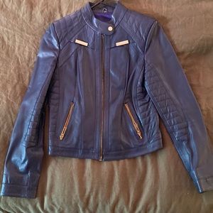 Navy Giorgio Di Mare Leather Jacket